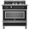 Bertazzoni HER96L1ENET cucina Elettrico Gas Nero, Acciaio inox