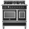 Bertazzoni HER96L2EAVT Cucina Elettrico Gas Nero, Acciaio inox