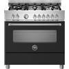 Bertazzoni MAS96L1ENET cucina Elettrico Gas Nero, Acciaio inox