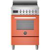Bertazzoni PRO64I1EART Cucina A Elettrico Piano cottura a induzione Arancione, Acciaio inox