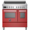 Bertazzoni PRO95I2EROT cucina A Elettrico Piano cottura a induzione Rosso