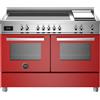 Bertazzoni PRO125I2EROT cucina A Elettrico Piano cottura a induzione Rosso, Acciaio inox