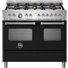 Bertazzoni MAS106L2ENET cucina Elettrico Gas Nero, Acciaio inox