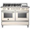 Bertazzoni HER126G2EAVT cucina Cucina freestanding A Elettrico Gas Avorio, Acciaio inox
