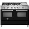 Bertazzoni MAS126G2ENET cucina Cucina freestanding Elettrico Gas Nero, Acciaio inox