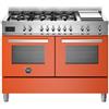 Bertazzoni PRO126G2EART cucina Cucina freestanding Elettrico Gas Arancione, Acciaio inox