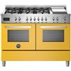 Bertazzoni PRO126G2EGIT cucina Cucina freestanding Elettrico Gas Acciaio inox, Giallo
