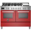 Bertazzoni PRO126G2EROT cucina Cucina freestanding Elettrico Gas Rosso, Acciaio inox