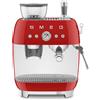 Smeg Macchina da Caffè Espresso Manuale con macinacaffè integrato 50's Style - Rosso LUCIDO - EGF03RDEU