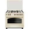 LAREL CUC.L90ER Cucina 90X60 - 5 Fuochi Coperchio Vetro, Forno Elettrico Ventilato - Panna
