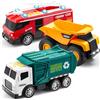 Vroomix 3-Pack Set di Giocattoli per Veicoli di Emergenza, Camion Della Spazzatura, Camion dei Pompieri e Veicolo da Costruzione con Luci e Suoni - Set di Giocattoli Educativi
