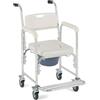 OrtoPrime Sedia da Doccia con Ruote e Piedini Pieghevoli - 3 in 1 - Sedia con WC Integrato e Bidet - Portatile per Anziani - Geriatrica