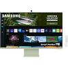 Samsung Smart TV Monitor M8 (S32BM80G), Flat 32'', 3840x2160 (UHD 4K), Piattaforma (Amazon Video, Netflix), Airplay, Mirroring, Office 365, Wireless Dex, Casse Integrate, WiFi, USB TypeC
