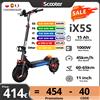 iScooter Scooter iX5S Scooter elettrico 1000W EScooter 48V 15Ah 25 km/h Gamma di velocità 60-65 km Potente - iScooter iX5S