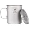 Keith Tazza in Titanio 550 ml Ti3206 con Coperchio e Manico Pieghevole, Leggera e Resistente, Ideale per Tè e Caffè in Campeggio, Trekking, Picnic, Gavetta Scout e Viaggi Outdoor
