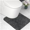wyewye Tappetino da bagno in microfibra, tappetino da bagno super spesso, 2 cm, super assorbente, 50 x 50 cm, a forma di U, colore: grigio scuro