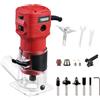 TEENO Rifilatore Fresatrice Verticale per Legno 650W 15000-32000 RPM Con Copertura Antipolvere, Legno Rifilatrice Elettrica Con 5 pezzi 1/4 Fresatura Cuter, 6 Velocità Variabili, Mandrino 6/6.35mm