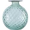 VENINI VASO MONOFIORE BALLOTON D.14 CM VERDE RIO FILO ROSSO BUE H.16,5 CM FO310016000F0BEI