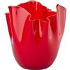 VENINI VASO FAZZOLETTO OPALINO D.13,5 CM ROSSO H.13,5 CM