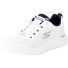 Skechers Go Walk Flex Indipendente, Sneaker Uomo, Tessuto Sintetico Bianco e Blu Navy, 43 EU
