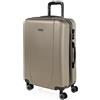 ITACA - Valigia Media da Viaggio Rigide. Trolley Medio con 4 Ruote. Materiale ABS Valigia Media Rigida in Offerta Resistente e Super Leggero - Valigia 20 kg Lucchetto TSA, Champagne