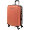 ITACA - Valigia Media da Viaggio Rigide. Trolley Medio con 4 Ruote. Materiale ABS Valigia Media Rigida in Offerta Resistente e Super Leggero - Valigia 20 kg Lucchetto TSA, Corallo-Antracite