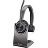 Poly - Cuffia wireless Voyager 4310 UC con base di ricarica (Plantronics), cuffia monoauricolare, si collega al PC con adattatore Bluetooth USB-C e ai telefoni cellulari tramite Bluetooth