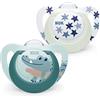 Nuk Star night & day - Ciuccio per neonati, 18-36 mesi, ciucci fosforescenti, silicone senza BPA, coccodrillo verde, 2 pezzi