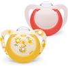 NUK Star Ciuccio per bambini | 18-36 Mesi | Succhietto in Silicone senza BPA | Accettato dal 99% dei bambini | Fiori Gialli | 2 Pezzi
