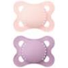 MAM | Ciuccio originale alla moda 2-6 mesi (2 pezzi) colore casuale - Ciuccio in silicone simmetrico e anatomico - tettarella con scatola di trasporto e sterilizzazione