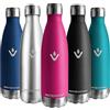 Jiobbo Vikaster Borracce termiche, 500ml Borraccia, Borraccia acciaio inox Mantiene Caldo per 12 Ore/Freddo 24 Ore, Borracce Senza Perdite, Borraccia Adatto Bambini, Adulto, Scuola, Outdoor