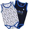 FC Internazionale Milano S.p.A. Set di 2 body smanicati, neonato 0-24 mesi, Unisex, 100% cotone, Bianco, 24 mesi