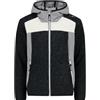 CMP - Giacca da bambina in pile Knit Tech con cappuccio fisso, Nero, 116