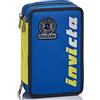 Invicta Astuccio Scuola 3 Zip, Blu, Kupang, Triplo Scomparto Completo di Penne, Matite e Pennarelli, Accessori Scuola, Accessori Zaino, Scuola Elementare, Bambino