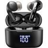 TOZO T20 Cuffie Bluetooth 5.3 con ENC Chiamata LED Schermo ORIGX 2.0 Acustica EQ Regolazione 48.5 Ore Riproduzione Supporti Caricatore Wireless e USB Tipo C IPX8 Nero