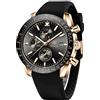 BY BENYAR Orologio Uomo Cronografo Movimento al Quarzo Orologi Impermeabile Luminoso Moda Sportivo Classico Elegante Orologio da Polso Cinturino in Silicone Regalo per Uomo