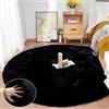 ORINOVA Tappeto Rotondo Nero 180 cm Morbido Camera da Letto Grande Tappeto Salotto Moderno Lavabile