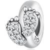 NINGAN Perline con impronta in argento sterling 925 Silicone Fascini distanziali Accessori per braccialetti