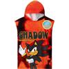 Get Trend SONIC THE HEDGEHOG Asciugamani Bagno Telo Mare con Cappuccio per Bambini Shadow Asciugamano Cotone per Spiaggia Bagno Nuoto (Rosso Shadow, 4-9 Anni)