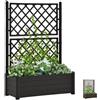 Fioriera Rettangolare con spalliera 100x43x142 cm - antracite