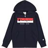 Champion Legacy Graphic Shop B (306839) -Ultra-Light Soft Compact Powerblend Fleece Full-Zip Felpa con Cappuccio, Blu Marino, 3-4 Anni Bambino