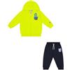 Champion Legacy Play with Graphics TD (306915) -Ultra-Light Powerblend Fleece Hooded Completo, Giallo Solfo/Blu Marino (Alo/NNY), 12 Mesi Bambino