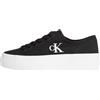 Calvin Klein Donna Sneakers Vulcanizzate Flatform Profilo Basso, Nero (Black/Bright White), 39 EU