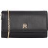 Tommy Hilfiger Donna Borsa a Tracolla Eternity Chain Crossover Tracolla con Catena, Nero (Black), Taglia Unica