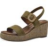 MARCO TOZZI Sandali Donna con Tacco a Zeppa con Fibbia Comodi, Multicolore (Fern Green Com), 38 EU