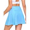 Monbessi Gonna Tennis Donna con Tasche Gonna con Pantaloncino Donna Vita Alta Elasticizzata Skort - per Sport Allenamento Corsa (L, Blu)