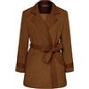 CURLBIUTY Donna Cappotto Doppiopetto Colletto a Rever con Cintura Rimovibile Tasche Nere/Blue/Nocciola