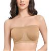 Lemorosy Reggiseno Donna Bralette Senza Cuciture Non Imbottito Senza Spalline con Ferretto(Beige S)