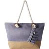 DonDon Grande borsa da spiaggia idrorepellente con cerniera - Blu a righe