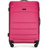 WITTCHEN Valigia Media Trolley Valigia Rigida in ABS Valigia Bagaglio Valigie con 4 Ruote Serratura a combinazione Maniglia telescopica Globe Line rosso